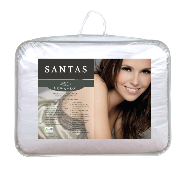 White Goose Down & Feather Pillow-Top